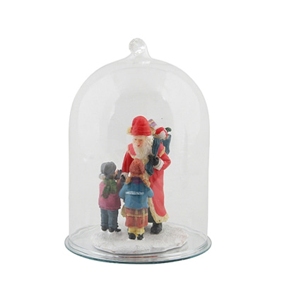 크리스마스 오너먼트 앤클레버링 글라스벨 &amp;Klevering Figure in glassbell Santa with children