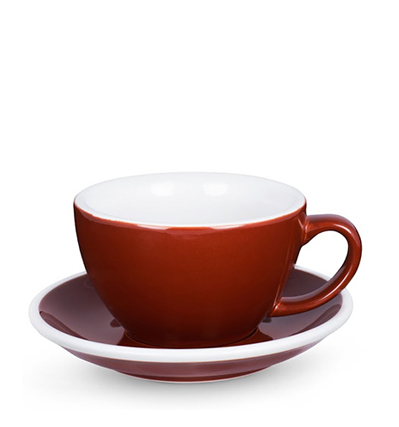 Acme Latte Cup &amp; Saucer Brown