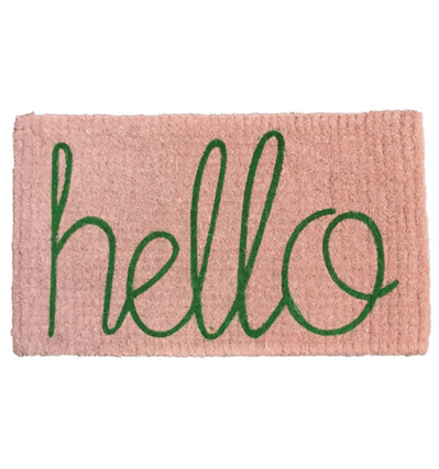 Hello Doormat Pink