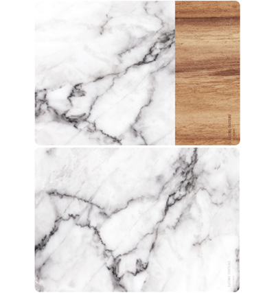 Eating Couture PP Table Mat - (Marble Grey&amp;Wood, 양면)