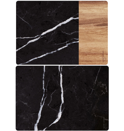 이팅쿠투어 테이블매트 Eating Couture PP Table Mat - (Marble Black&amp;Wood, 양면)